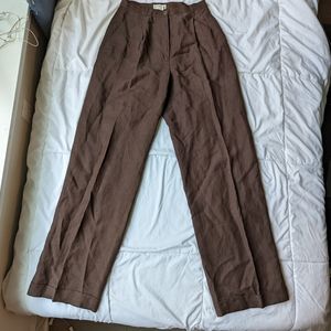 Vintage Ann Taylor Linen Blend High Waist Wide Leg Pants Size 4